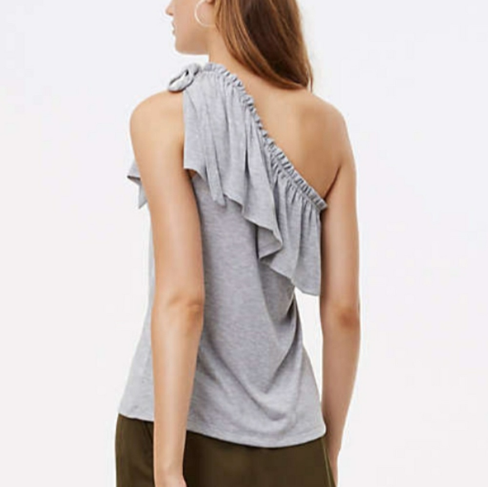 **SOLD** Grey One Shoulder Top | LOFT